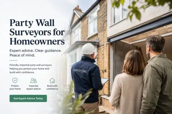 Image of couple with Party wall survey from Survey One Farnham